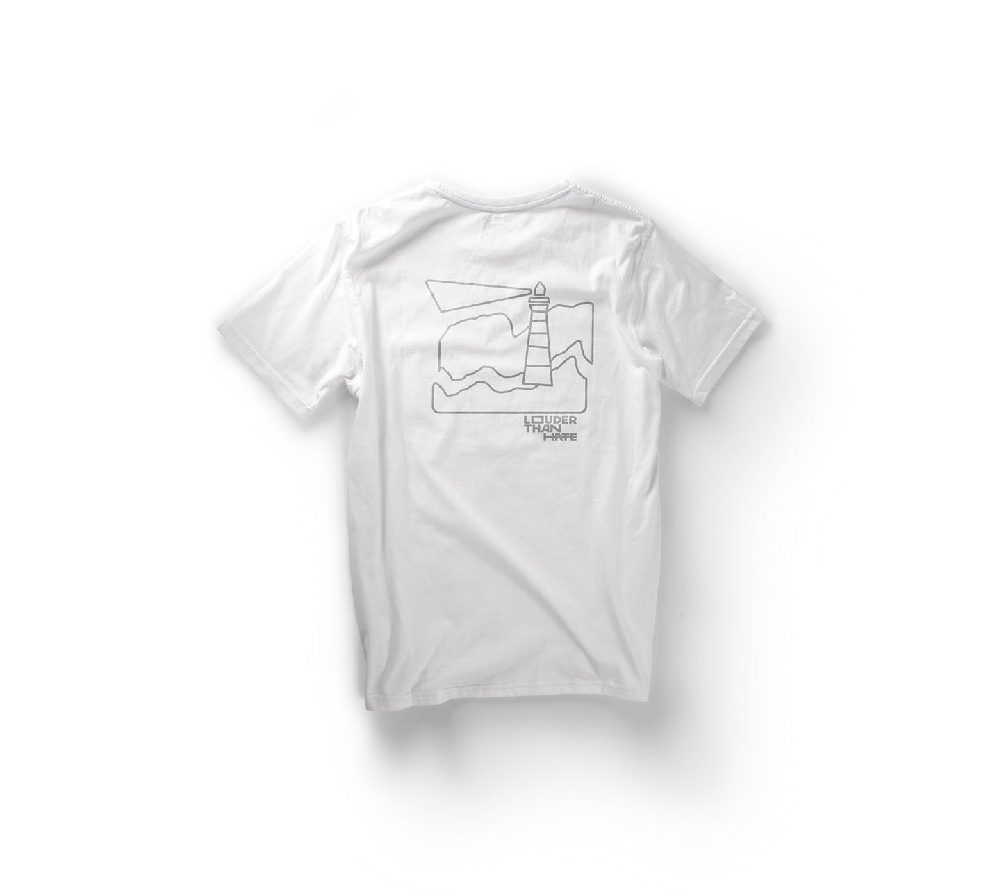 LOUDER THAN HATE Shirt weiß inkl. Spende