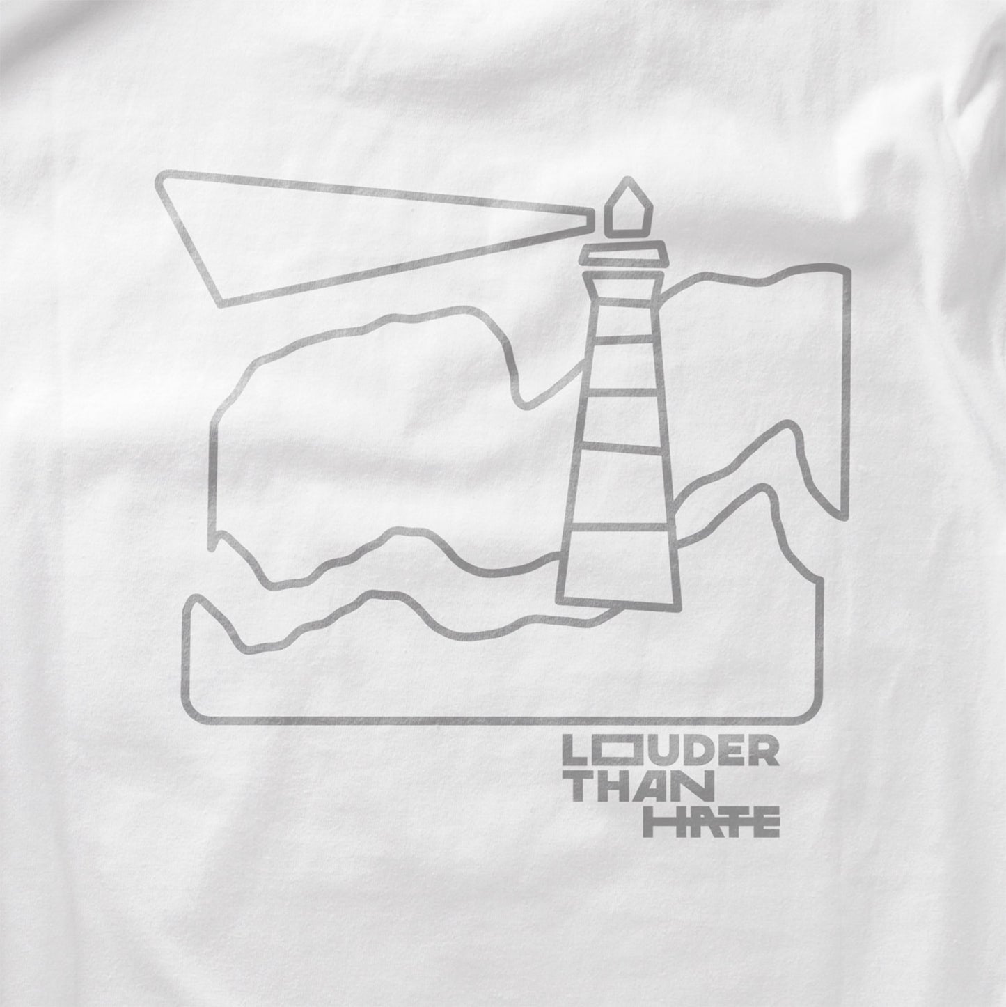 LOUDER THAN HATE Shirt weiß inkl. Spende